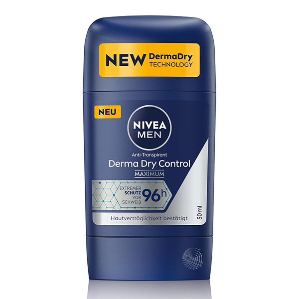 مام صابونی مردانه نیوا مدل Derma Dry Control Maximum حجم 50 میل با ماندگاری 96 ساعت
