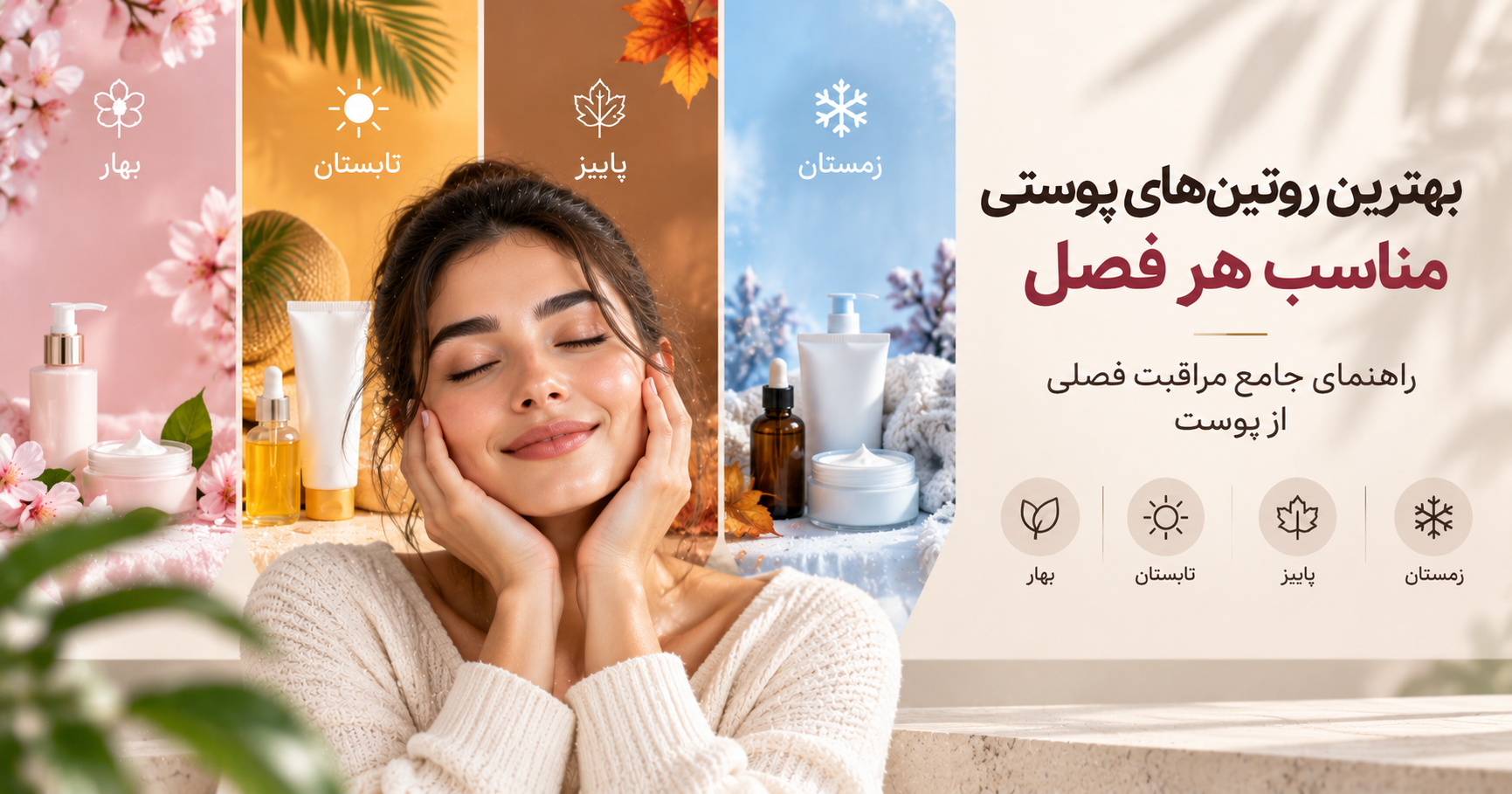 بهترین روتین های پوستی مناسب هر فصل؛ راهنمای جامع مراقبت فصلی از پوست