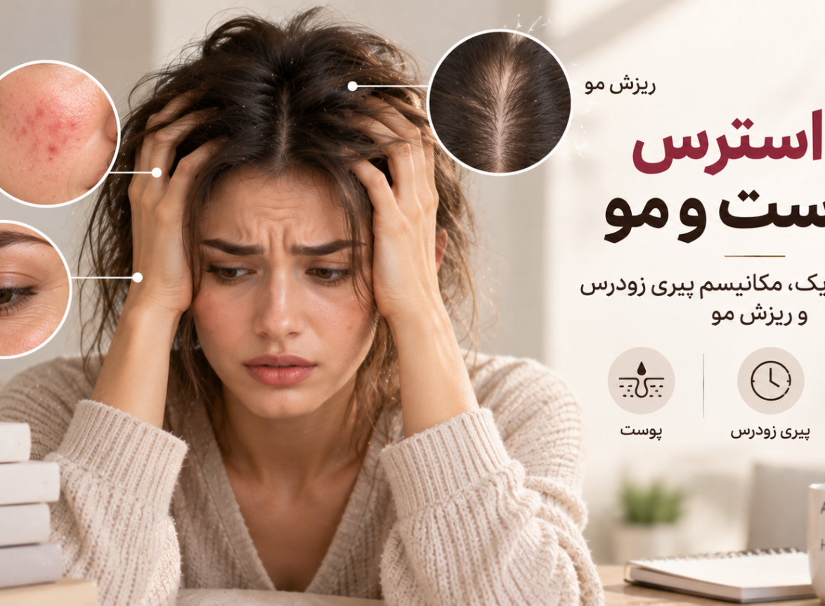 تاثیر استرس بر پوست و مو؛ علائم بیولوژیک، مکانیسم پیری زودرس و ریزش مو