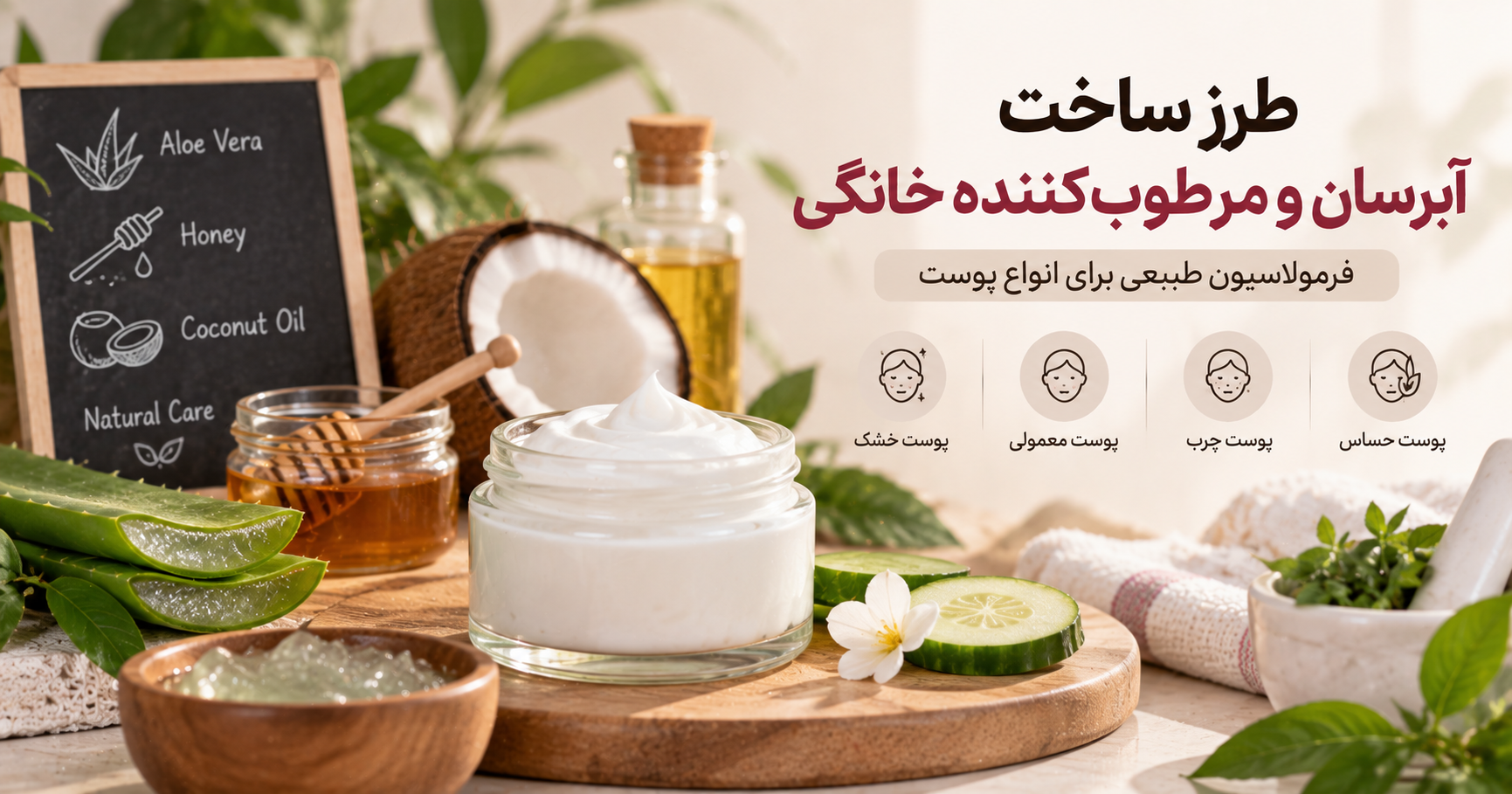طرز ساخت آبرسان و مرطوب‌کننده خانگی؛ فرمولاسیون طبیعی برای انواع پوست